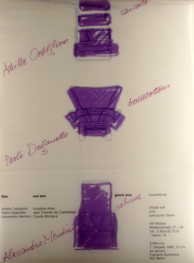 19831007 Drei Und Drei Gleich Eins Castiglioni Deganello Mendini Driade 03