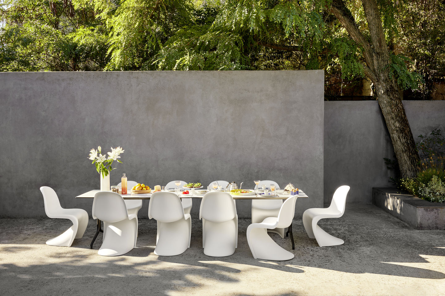 6922305 Panton Chair Bellville Table Rectangular Herringbone Vessels Vase Plain V Fullbleed 1440x